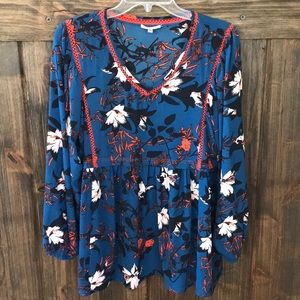 NWOT Jodifl blue floral blouse